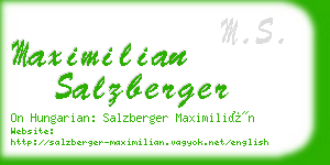 maximilian salzberger business card